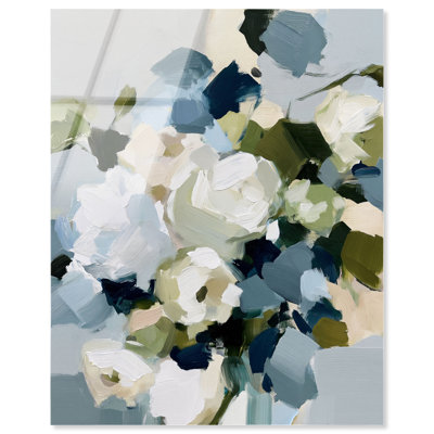 Art mural floral bleu arctique «I Bloom»