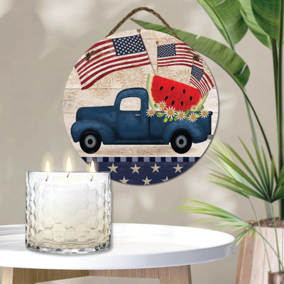 Ensemble de planches de travail suspendues 10 x 10 citronnelle et camion bleu patriotique 13 x 10 Celebrate 250