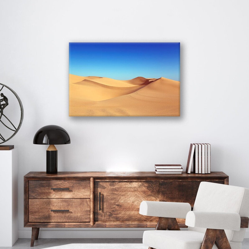 Reproduction d'art désertique - art mural paysage désertique - dunes arides, reproduction de paysage de cactus lever du soleil