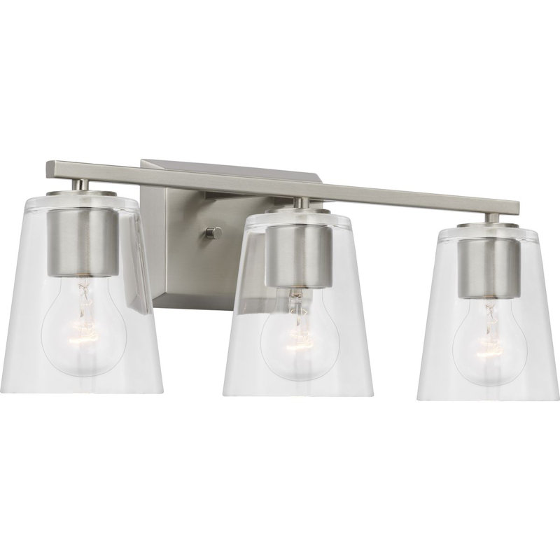 Rozerin 3 - Light Dimmable Vanity Light, Brushed Nickel, Clear