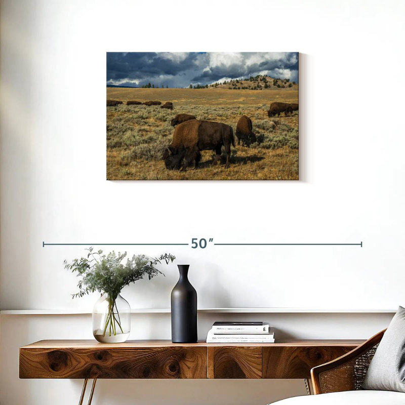 Brampt Yellowstone Bison, 20" H x 30" W