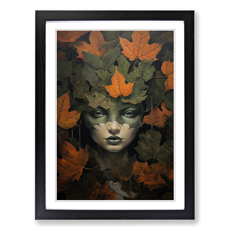 Ivy Leaf Contemporary - Framed Print, Black Framed, 46cm H x 34cm W x 2cm D