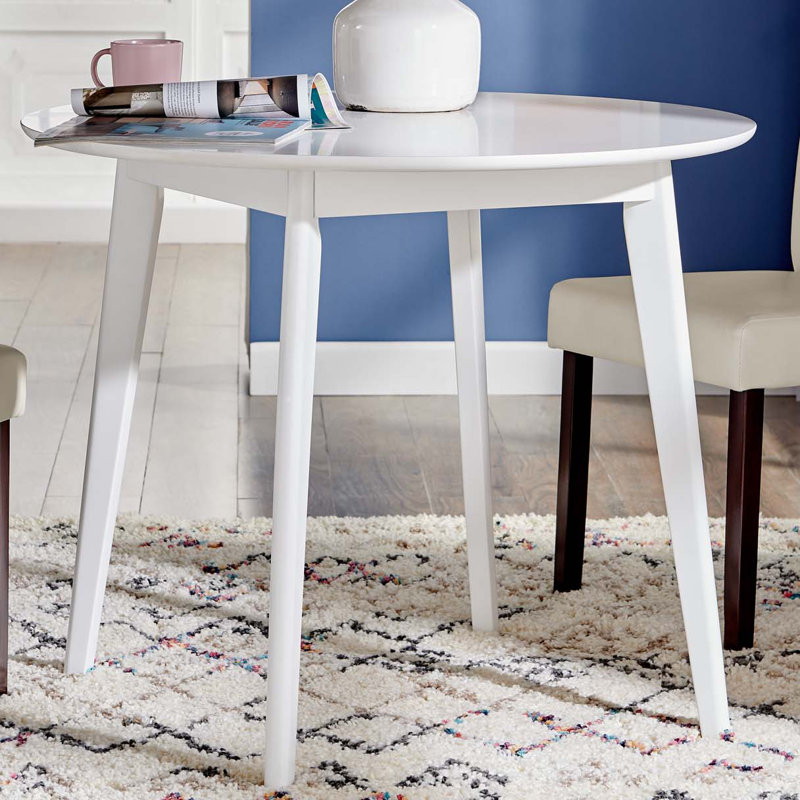 Modway Vision Round Dining Table, White, 35" L x 35" W