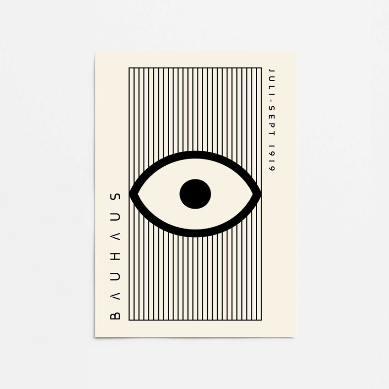 Impression géométrique Bauhaus, H 16 po x l 12 po