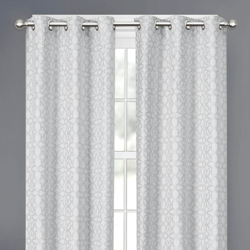 Pete Room Darkening Curtain Single Panel, Silver, 40"x63"