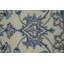 Tapis carré en laine noué à la main crème et bleu de conception unique 6 pi 3 po