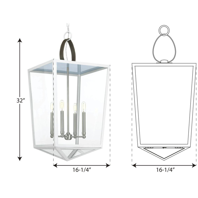 Luminaire suspendu géométrique simple à 4 lumières Shearwater, Blanc