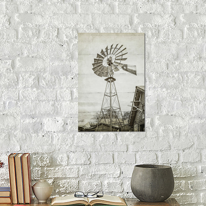 « eolienne water pump », photographie sur toile, H 18 po x l 12 po x P 1,5 po, Toile tendue