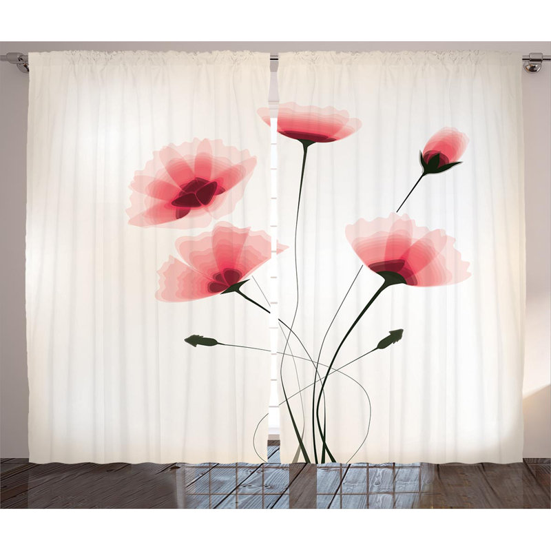 Baras Semi Sheer Curtain Pair, 54" W x 90" L