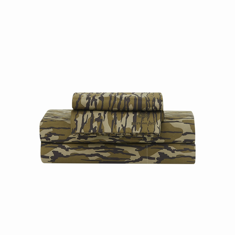 Ensemble de draps en microfibre Mossy Oak, Ensemble de draps pour très grand lit avec 2 taie