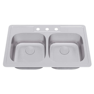 33'' L Double Bowl Stainless Steel Kitchen Sink