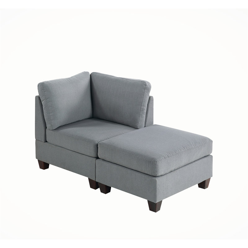 Canapé modulaire 2 pièces Habibe, 100% polyester gris