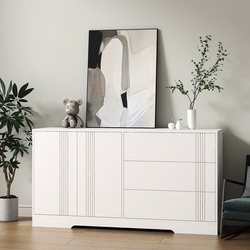 Buffet de cuisine avec rangement - armoire blanche Ample Space Buffet Réglable Diviseurs Solution