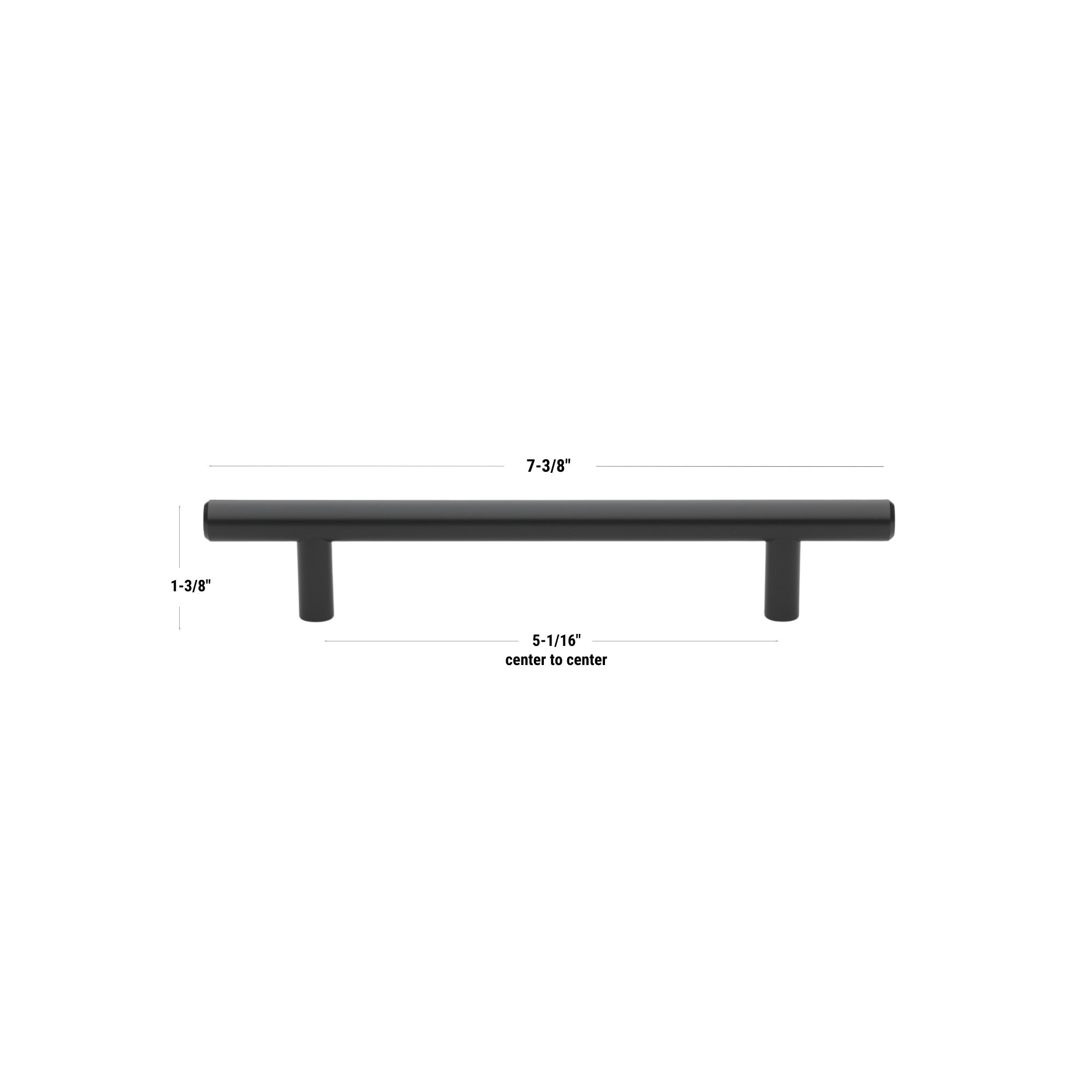 Roman Modern Bar Pull, Matte Black, 5 1/16"