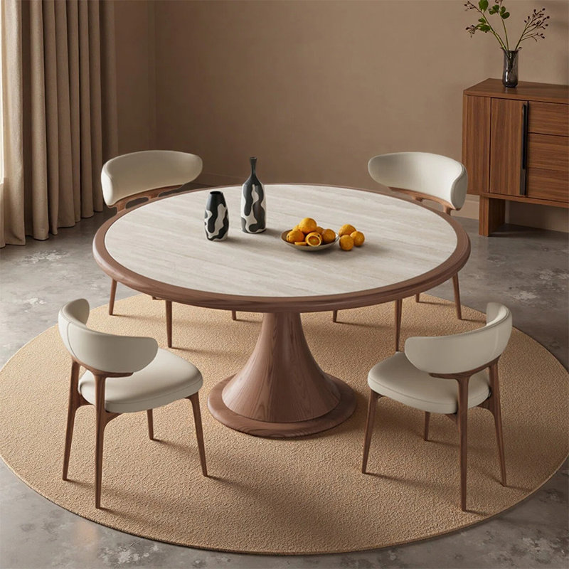 Fashion and classic sintered stone dining table, 5 Pieces: Table, 4 Chairs, 29.52"H x 59.05"L x 59.05"W
