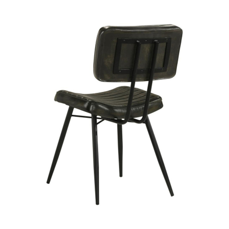 Chaises d'appoint rembourrées en cuir, Noir, espresso