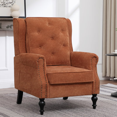 Mid-Century Modern Wingback Chair with microfiber Upholstery