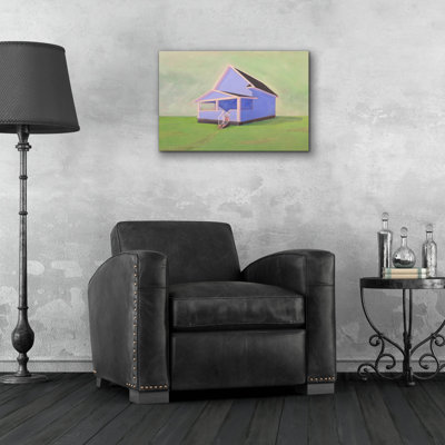  'Blue House' by Bebe Keith Acrylic Glass Wall Art, 24" x 16"