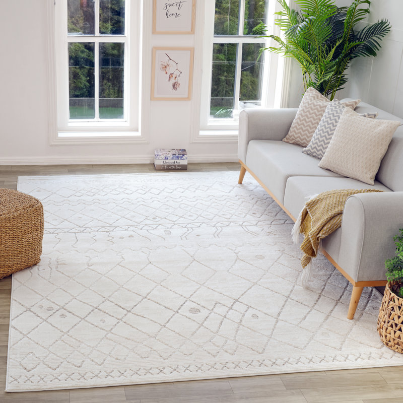 Tapis paillasson Boho, Rectangle 5 pi 3 po x 7 pi 7 po