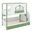 Lit superposé avec conception de cabane et rangement sous l'escalier pour des chambres ludiques-525019697-525019698