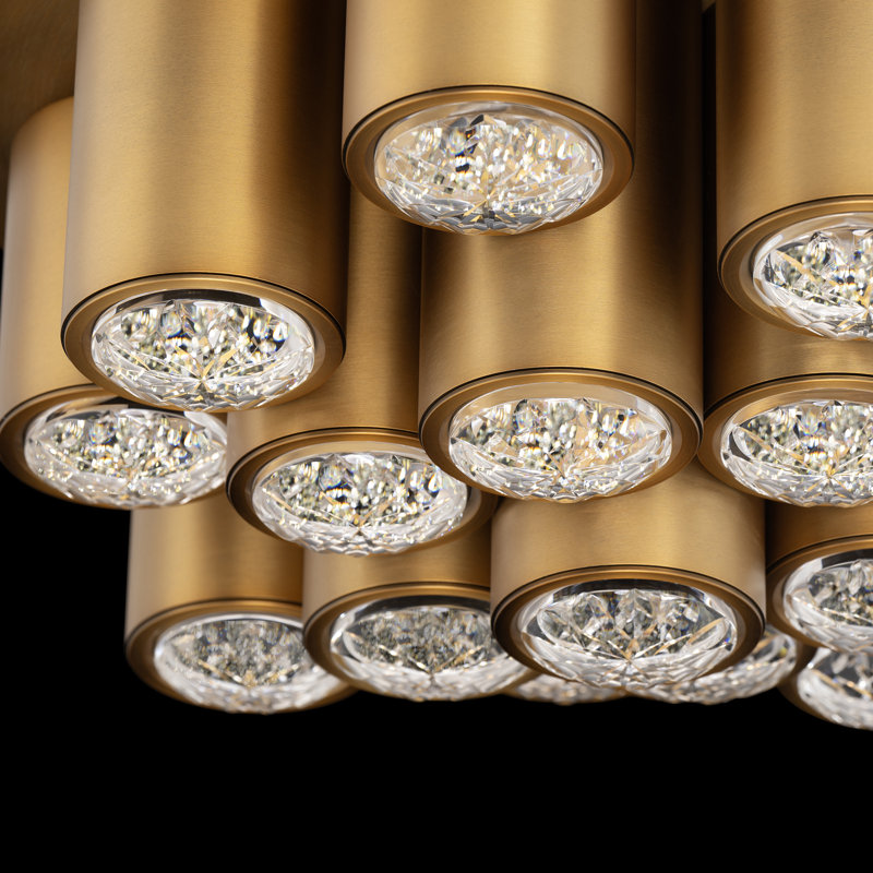 Tamara 14 - Light LED Flush Mount, Aged Brass