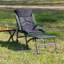 Chaise longue de camping avec repose-pieds détachable, chaise de camping inclinable et pliante portative avec dossier réglable pour le camping intérieur et extérieur