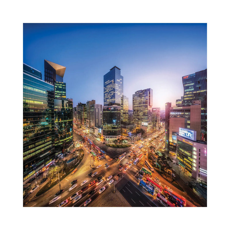 Gangnam at Night, Seoul, South Korea 1 Piece Wrapped Canvas Wall Art, 93.98 cm H x 93.98 cm W x 1.91 cm D