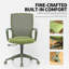 Colourful Office Task Chair 350LBS, Home Office, Mesh Back, Comfortable Sitting, Fixed Armrest, Swivel, Height Adjustable Chair (Green)