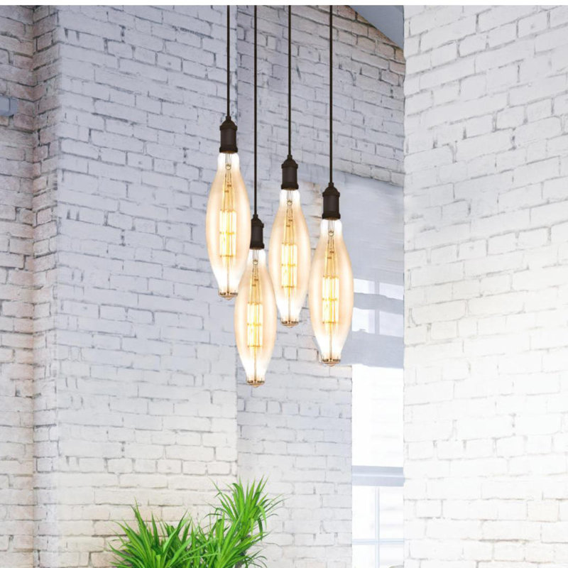 Luminaire suspendu à 1 lumière avec détails en fer forgé