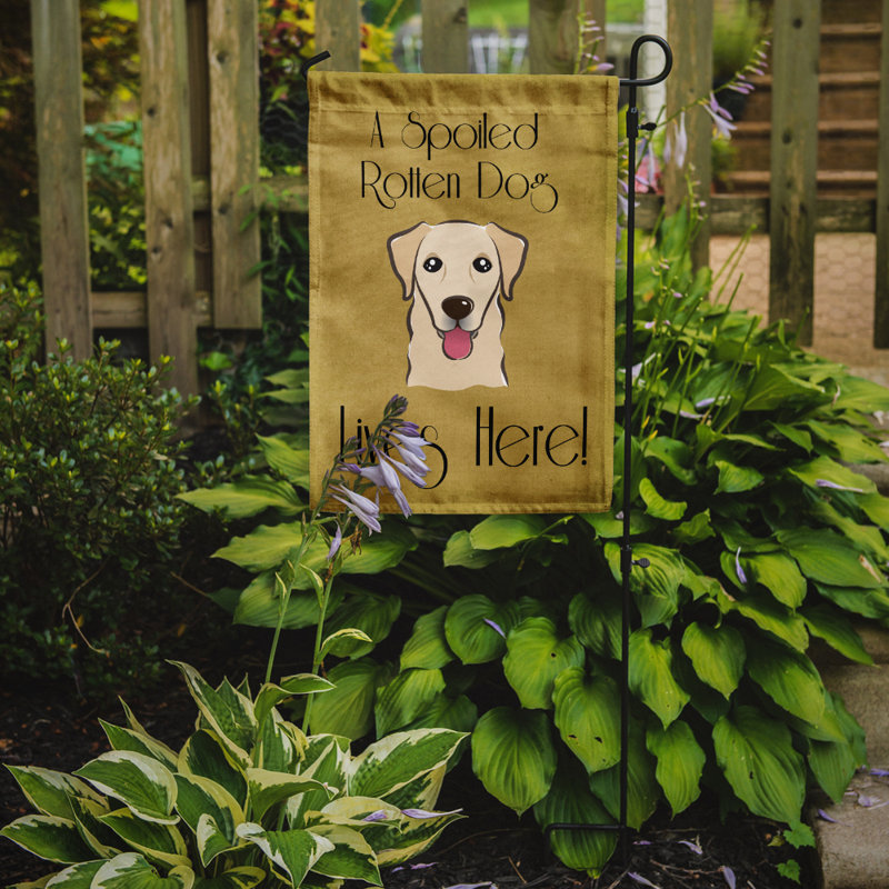Drapeau de jardin à 2 côtés pour chien en vie, Golden retriever (beige)
