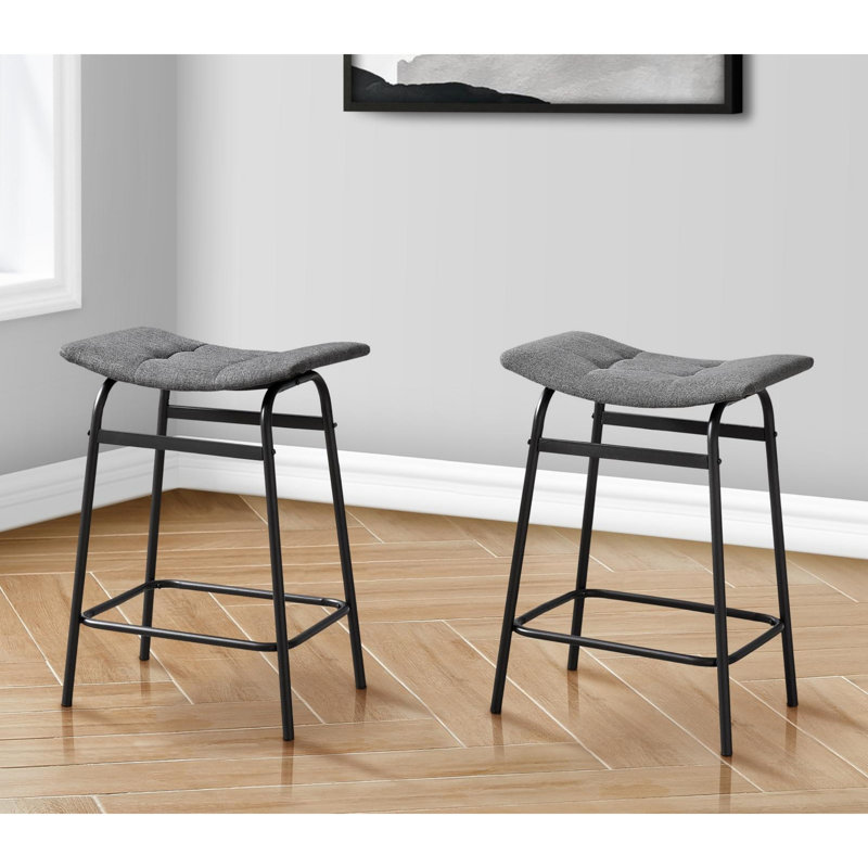 Modern Minimalist Barstool, Gray/Black
