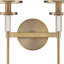 Applique murale en acier à intensité variable à 2 lumières H 18,5 po avec accents en cristal Buntingford-1127814785