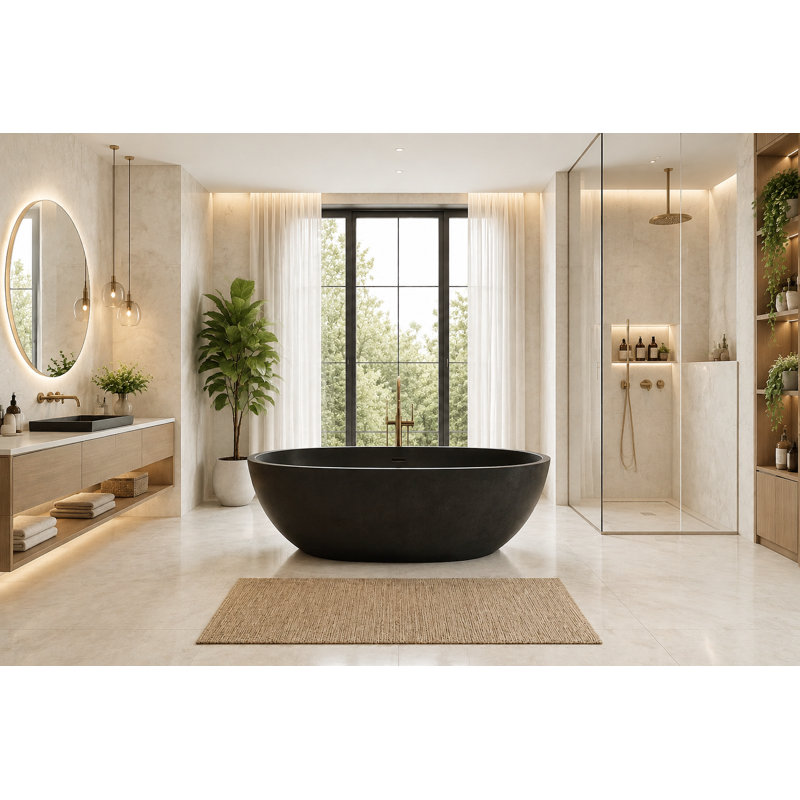 62.8'' L Soaking Bathtub, Black