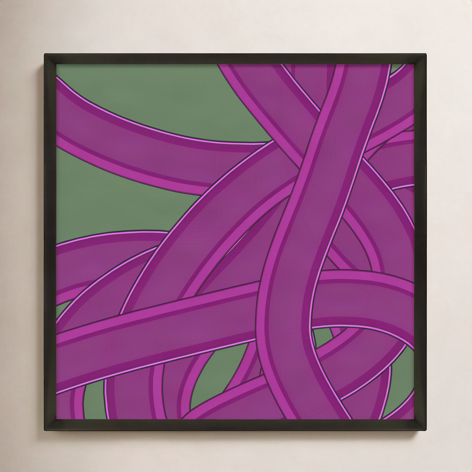 Tangled Twist by Jacques Pilon, Black, 16" H x 16" W x 1.25" D