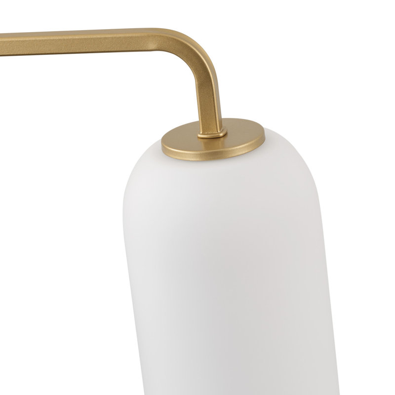 Lampe murale en fer 3 lumières à intensité variable en verre blanc