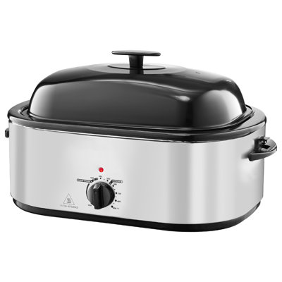 Roaster Oven, 24QT Electric Turkey Roaster Oven, 150-450℉ Adjustable Temperature Electric Roasting Pan with 3 Bin Buffet Server, Self-Basting Lid, Defrost & Warm Function, Self-Basting Lid