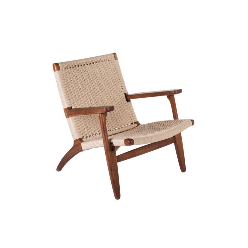 Burgis Upholstered Accent Chair, Black Synthetic Fiber, Walnut