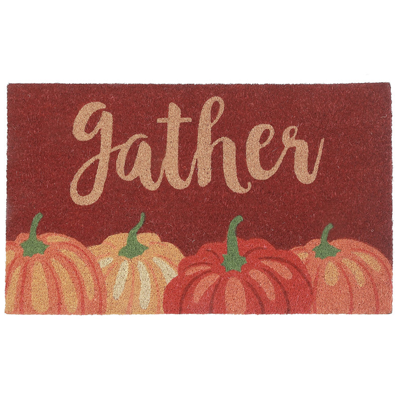 Tapis de porte en fibre de coco (Citrouilles - Rassemblement)