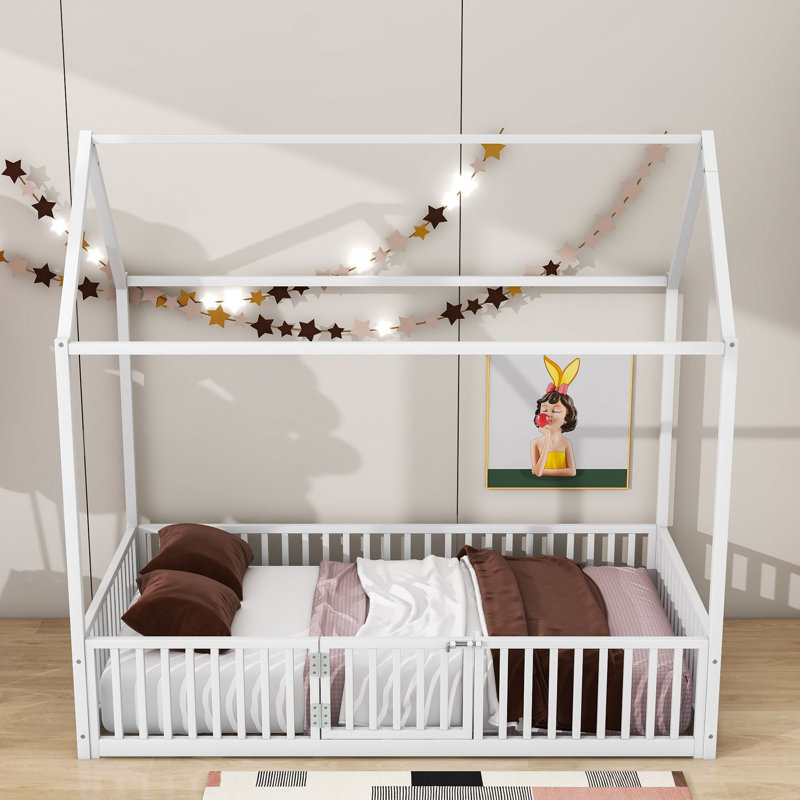 Lit plateforme Jayko, Blanc, Simple