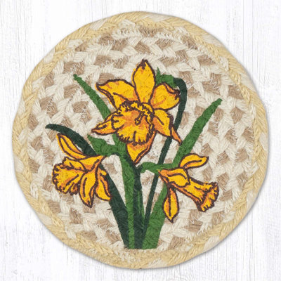  LC-880 Daffodil Round Large Coaster 7"x7"
