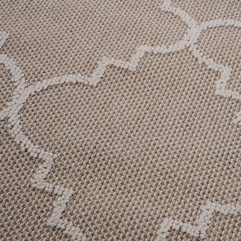Area Rug Synthetic Fiber Stain Resistant Non-Shedding Trellis Ivory Large 8' x 10', Ivory, Rectangle 7'9" x 10'