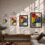 Flower in Geometry Geometric - Framed Print-336802911-336802897