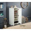 White Wooden Shoe Storage Cabinet, 6 Shelves-437586941