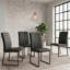 Ensemble de 4 chaises d'appoint en similicuir noir avec cadre en fer pour la salle à manger ou le bureau-131074732