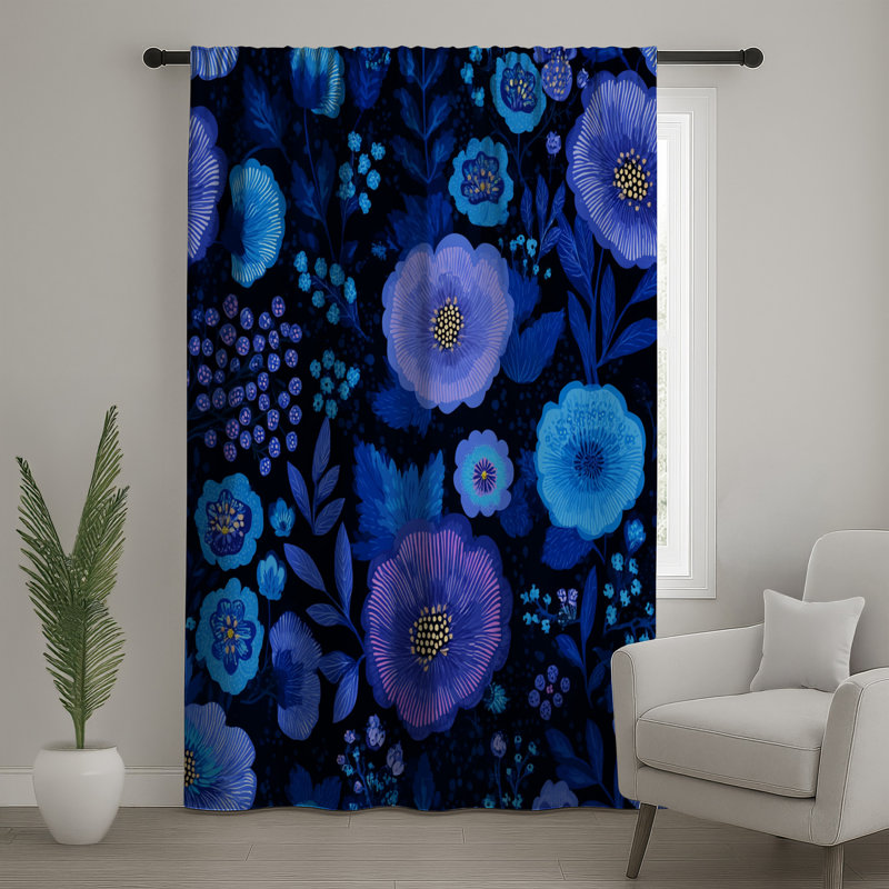 Rideaux floraux, voilages et voilages à motif floral - 1 panneau, 50" x 92" - 1 Panel, Transparent