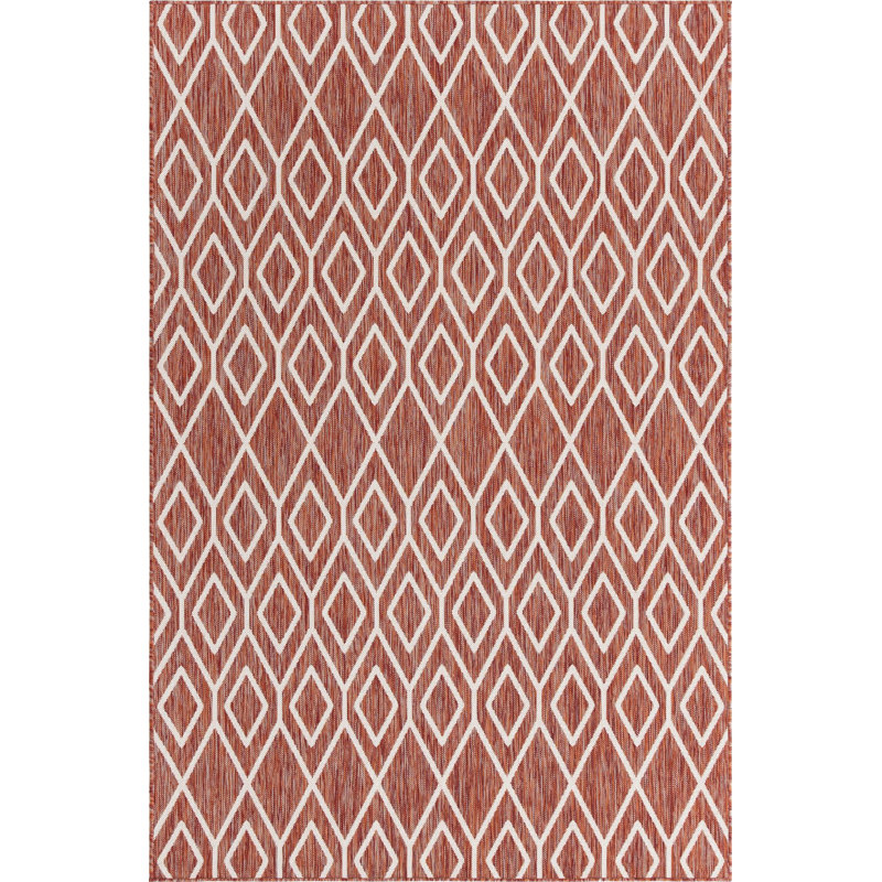 Geometric Indoor / Outdoor Area Rug, Rectangle 183 x 274cm