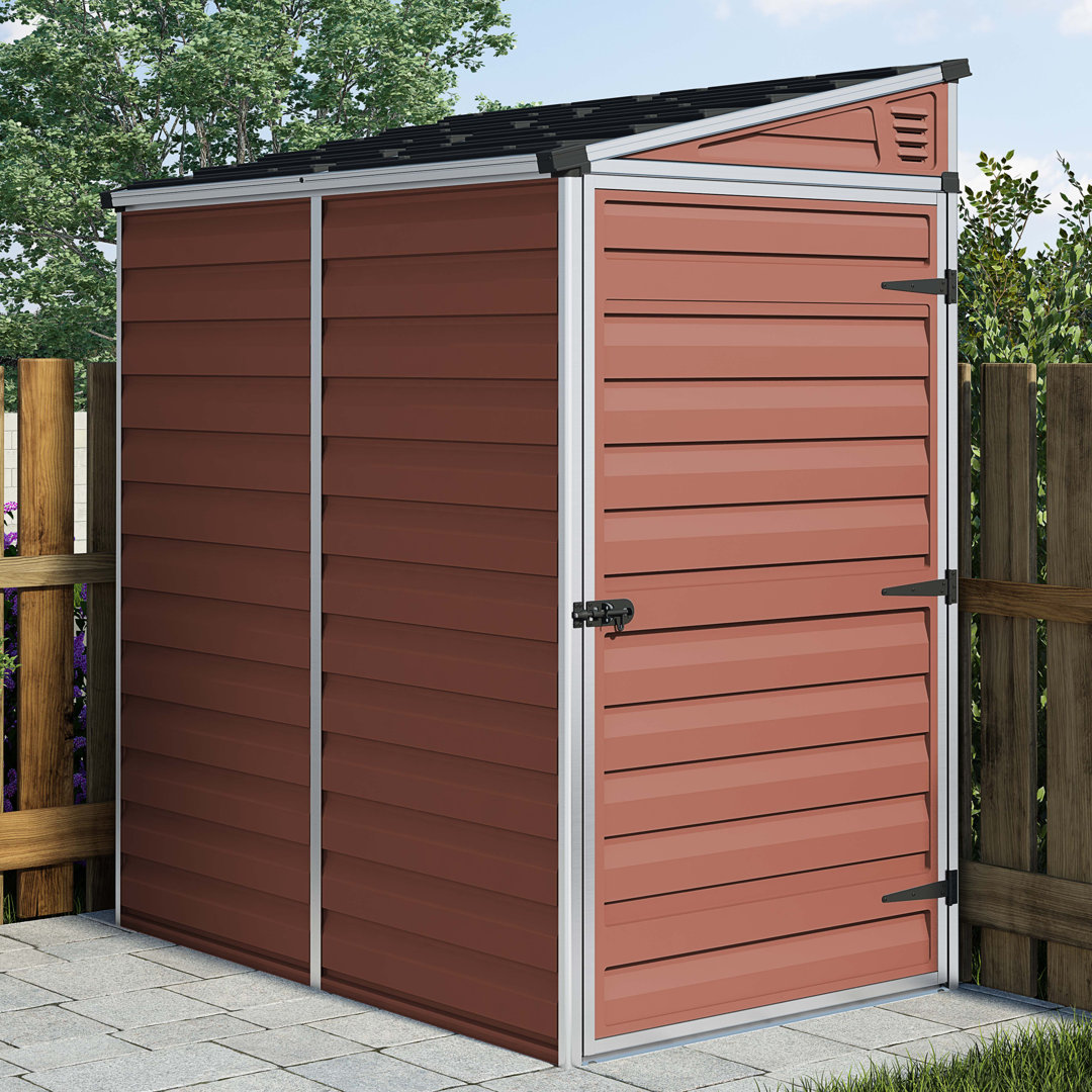 Skylight 6 ft. W x 4 ft. D Plastic Pent Garden Shed