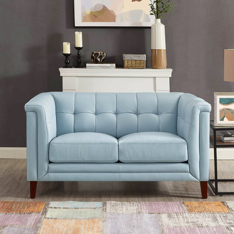 Causeuse en cuir pour la maison, Bleu