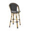 Ensemble de 2 tabourets de bar 29,5 po d'extérieur en rotin PE et aluminium, finition noire et bambou-385568786