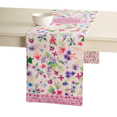 Maison d' Hermine Table Runner 100% Cotton Double Layer Table Runners 108 inches Long Decorative for Home Kitchen Dining Valentines Day Decorations Spring Summer (Chardon, 14.5" x 108")